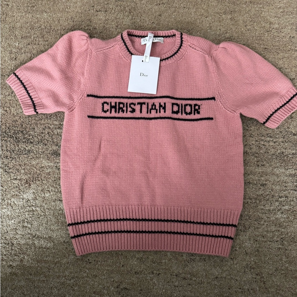 Dior Pink Sweater with Black Detailing